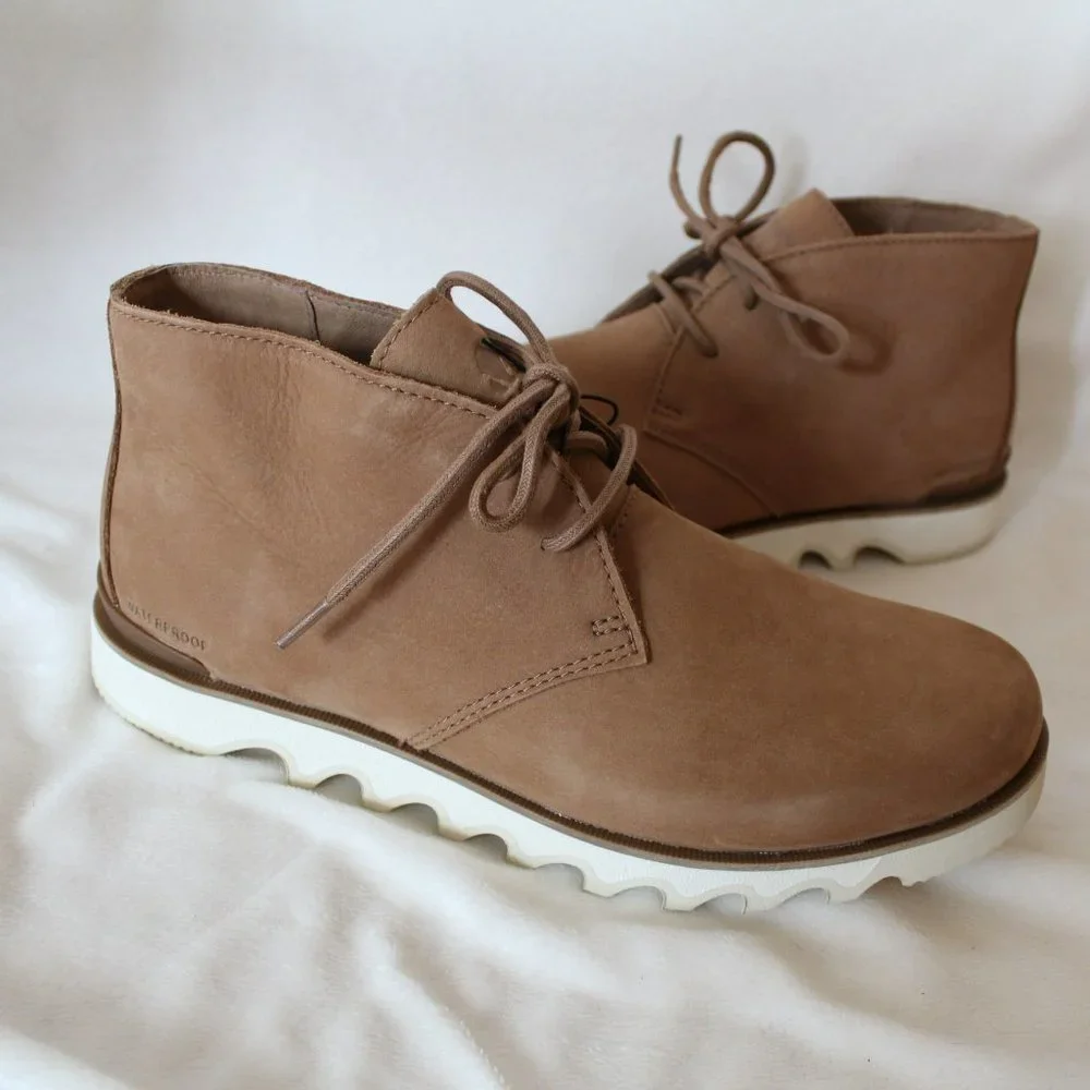 NIB‎ MEN'S SOREL CHUKKA SUEDE WATERPROOF BOOTS TAN BEIGE